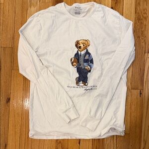 Polo by Ralph Lauren White Long Sleeve with Bear Graphic